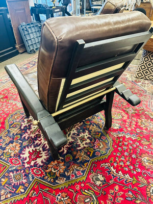 Mission Style Leather Reclining Chairs (pair)