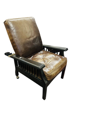Mission Style Leather Reclining Chairs (pair)