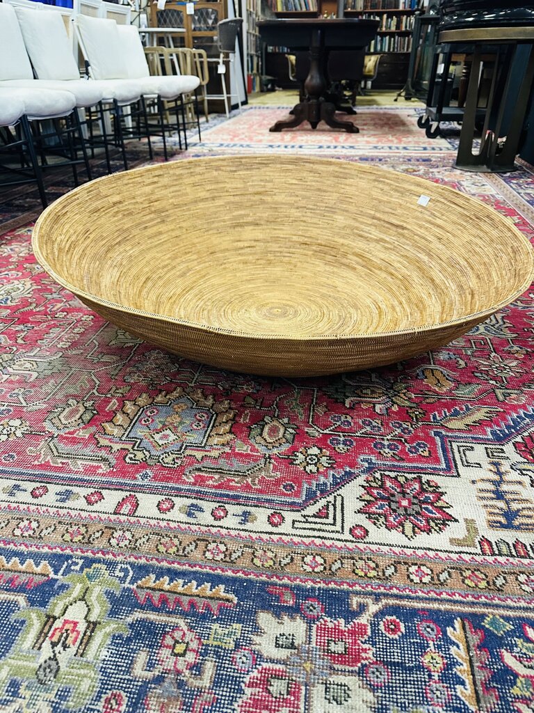 Indonesian Handwoven Flat Bowl 40 Inch Centerpiece