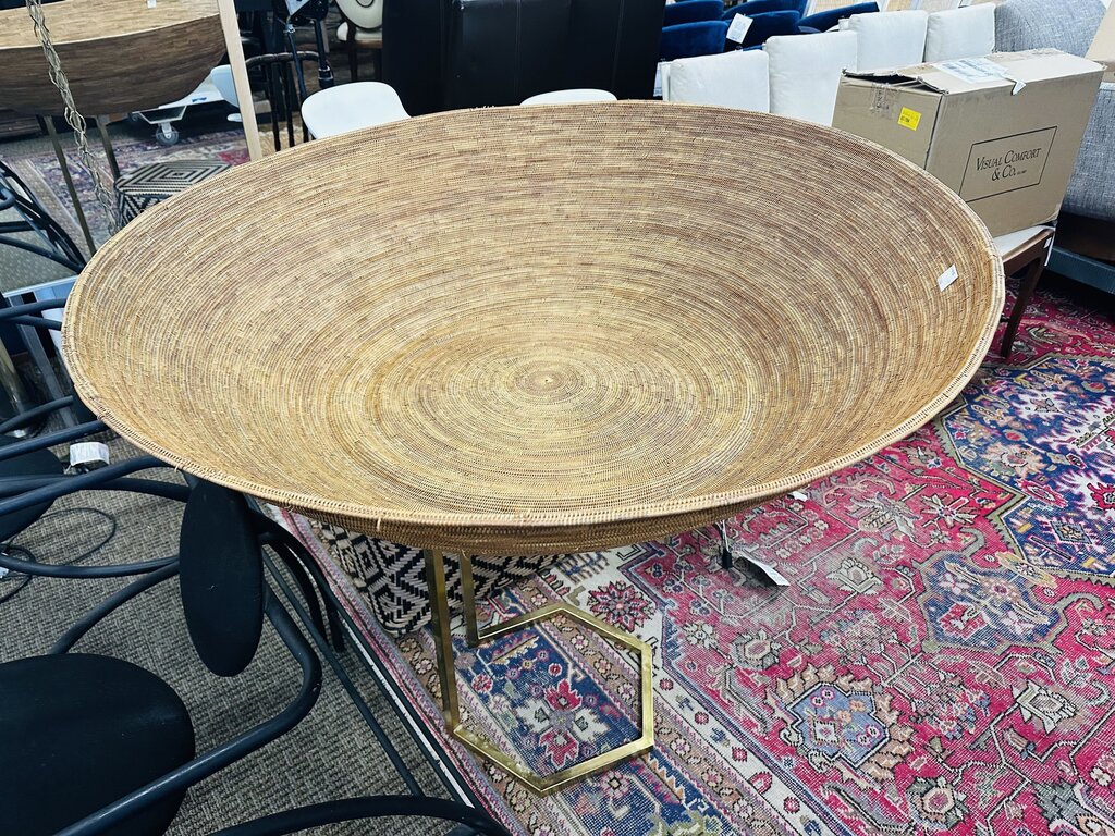 Indonesian Handwoven Flat Bowl 40 Inch Centerpiece