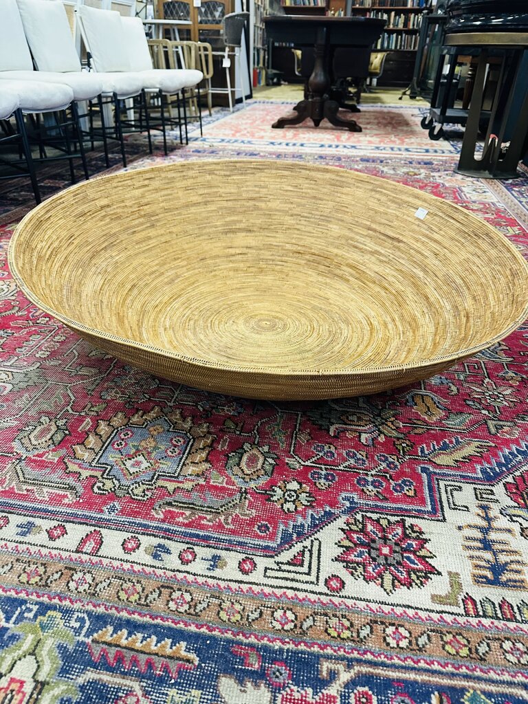 Indonesian Handwoven Flat Bowl 40 Inch Centerpiece