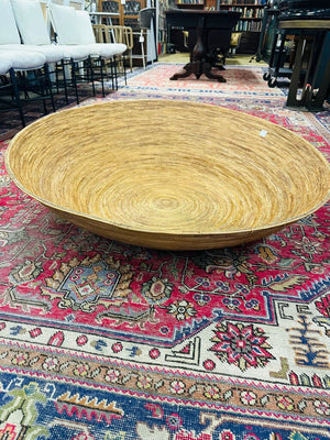 Indonesian Handwoven Flat Bowl 40 Inch Centerpiece