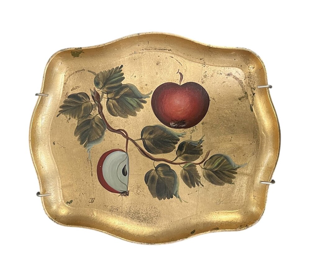 Vintage Florentine Giltware Fruit Motif Tray