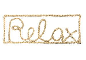 Jute Rope Relax Wooden Sign 21x8