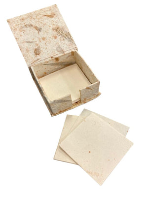 Handmade Natural Mulberry Paper Note Box w/ Picture Frame Lid