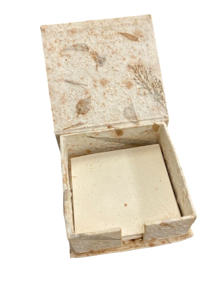 Handmade Natural Mulberry Paper Note Box w/ Picture Frame Lid