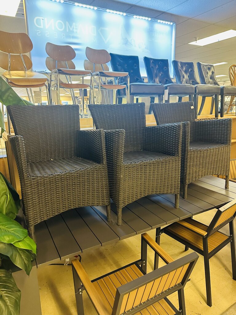 Black Wicker Chairs (set of 6)