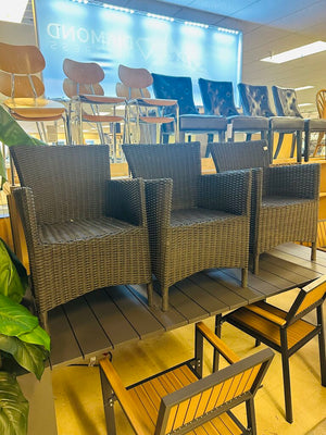 Black Wicker Chairs (set of 6)