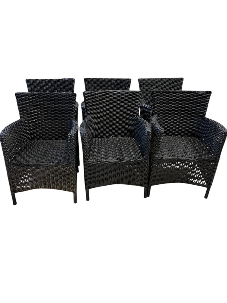 Black Wicker Chairs (set of 6)