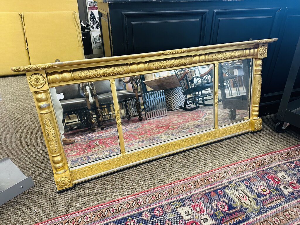Vintage Gilded Federal Style Mirror 60x26 Inches