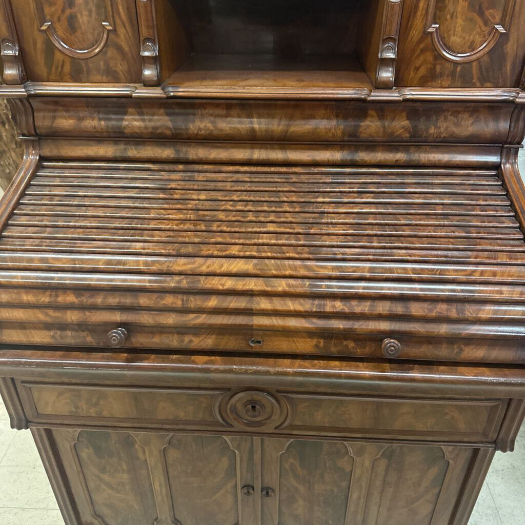 Biedermeier Rolltop Secretary Desk Antique Vintage