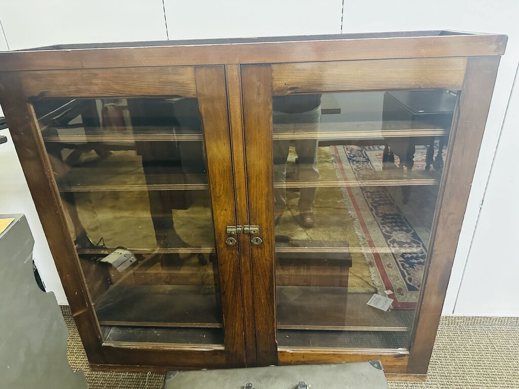 Glass Front Double Door Bookcase 57x12x52