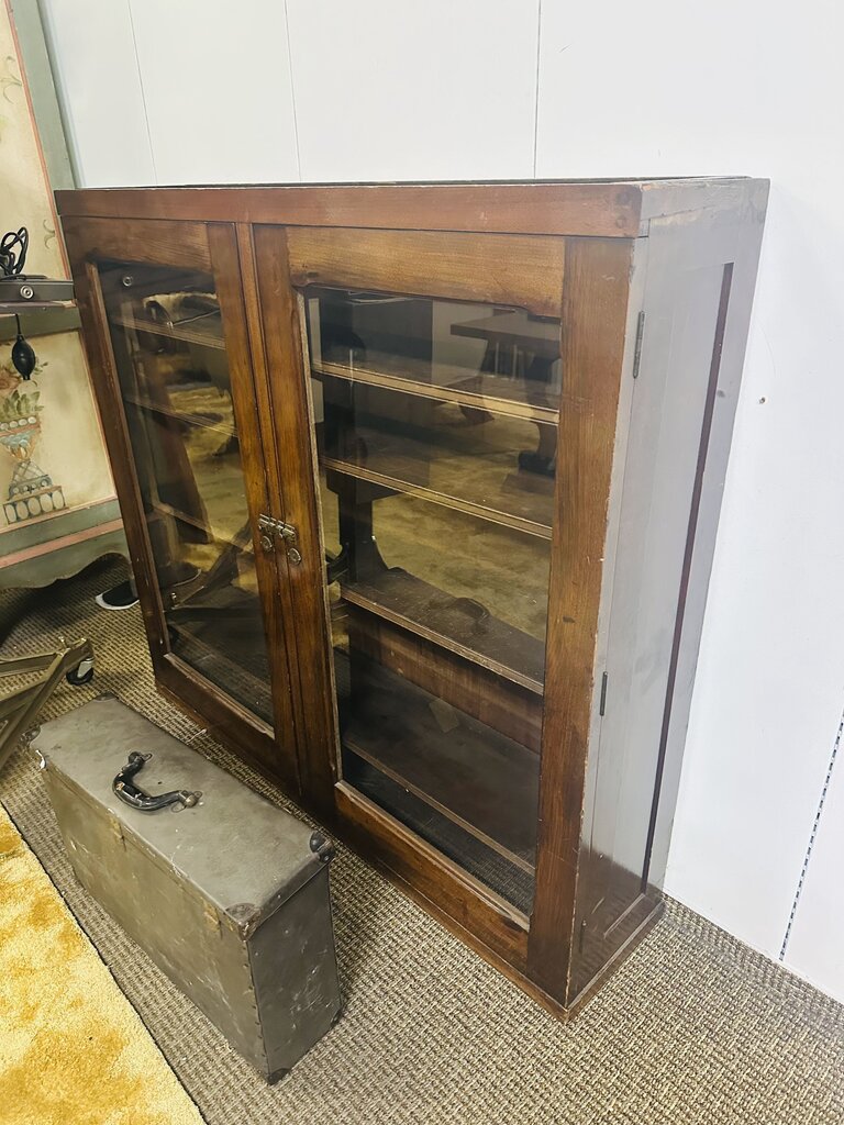 Glass Front Double Door Bookcase 57x12x52