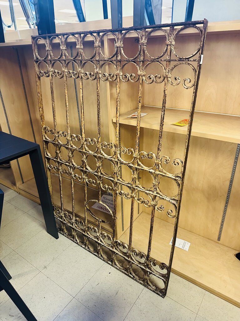 Vintage Rustic Wrought Iron Gate Panel 39x53