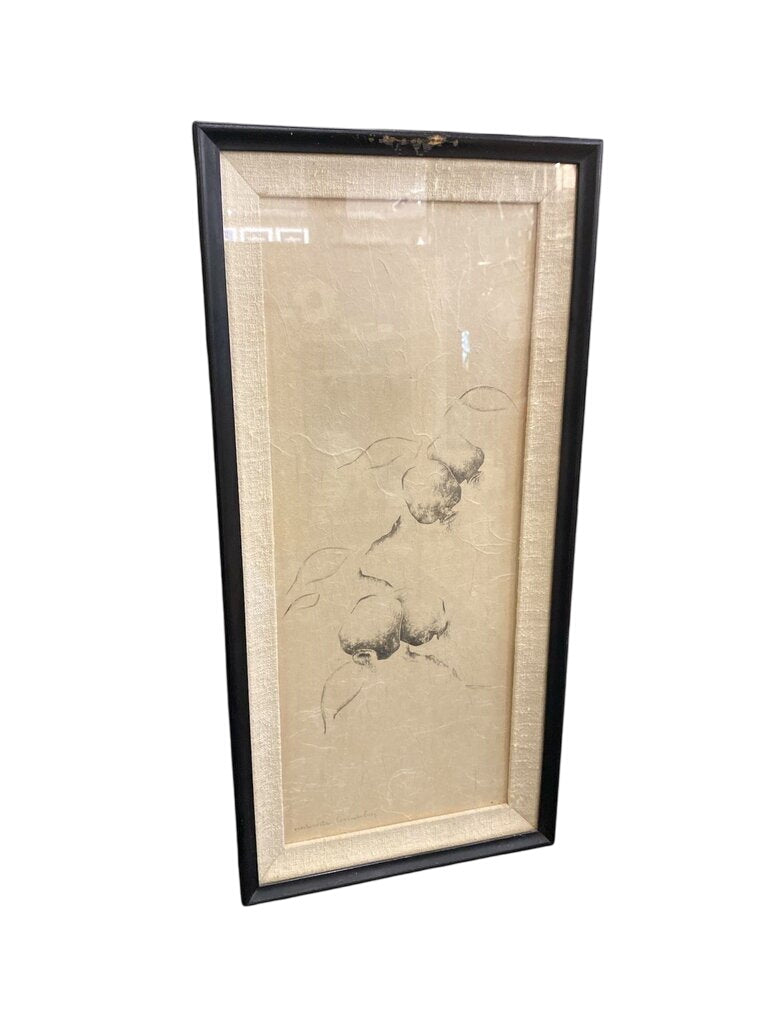 Pomegranates on Textured Fiber Paper Panel