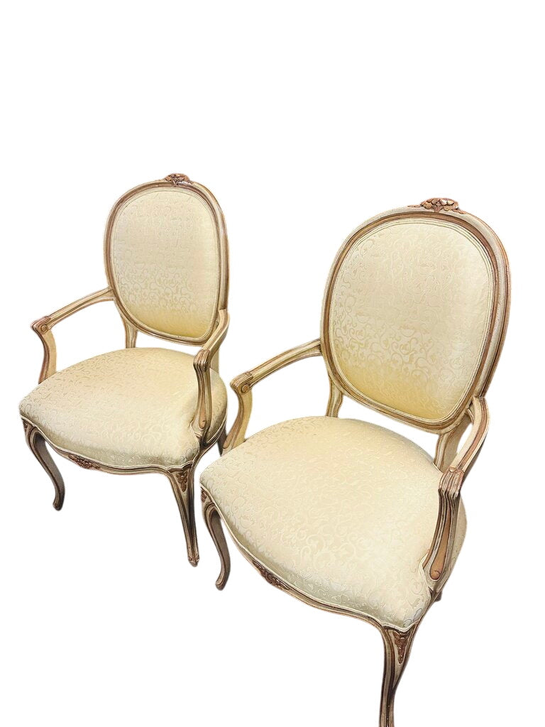 Elegant Handcrafted French LouisXVI Style Armchairs