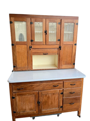 Vintage Hoosier-Style Kitchen Cabinet Enamel Worktop