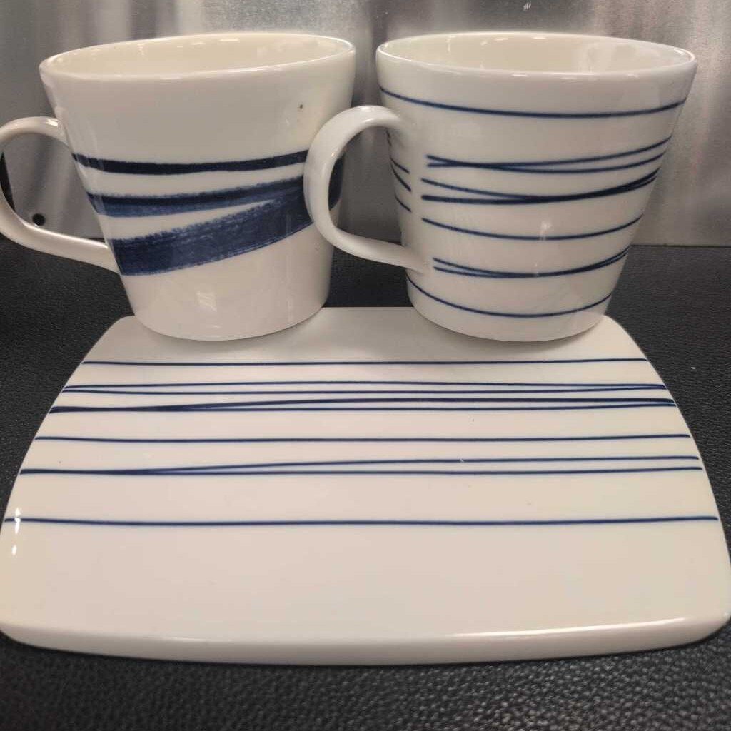 Royal Doulton Cheese Tray Mug Set Porcelain