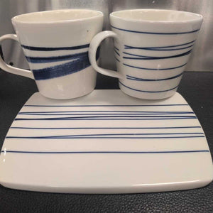 Royal Doulton Cheese Tray Mug Set Porcelain