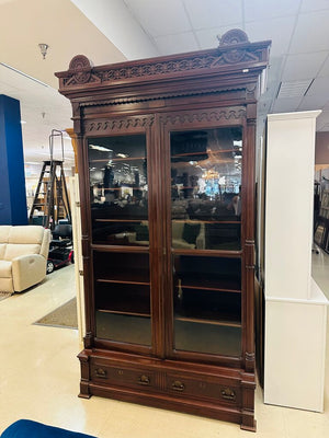 Carved Bookcase Armoire 53x18x100