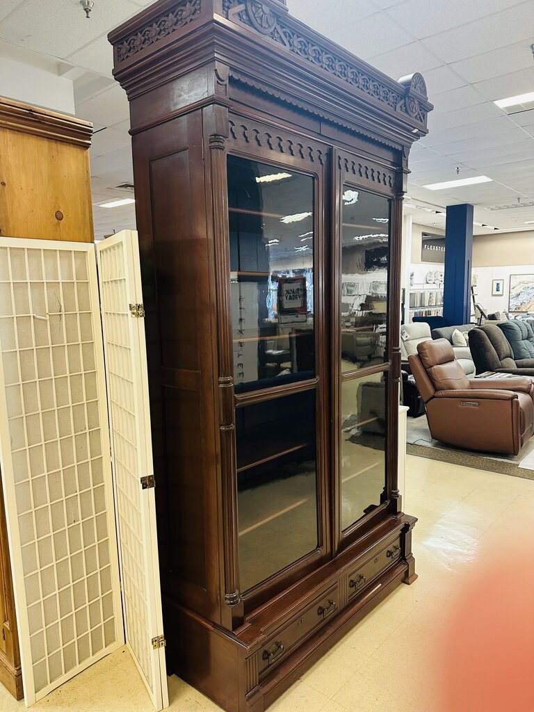 Carved Bookcase Armoire 53x18x100
