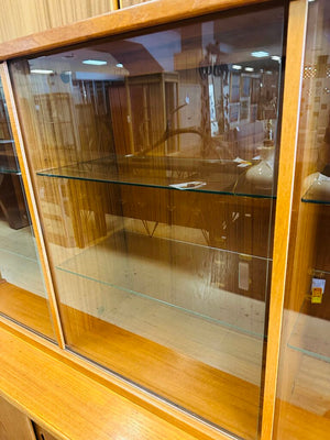 Danish Mid Century Teak Buffet and Hutch 73x20x62