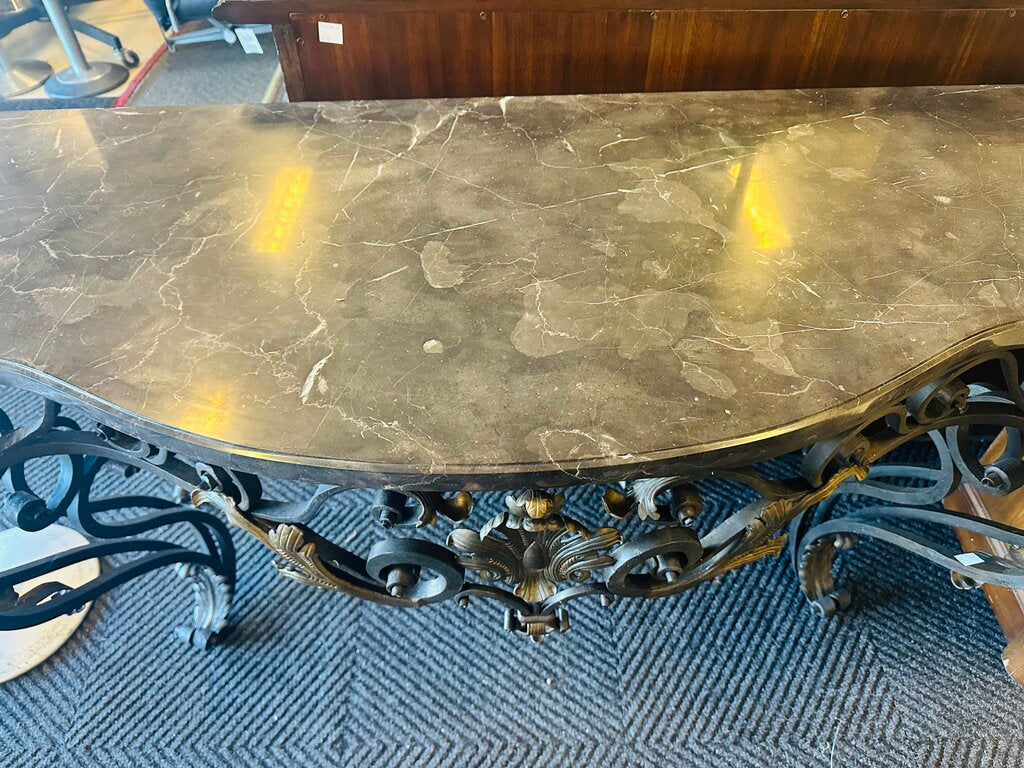 Baroque Marble Top Console Table 25x73x36