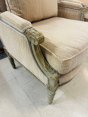 French Square Back Armchairs Pair