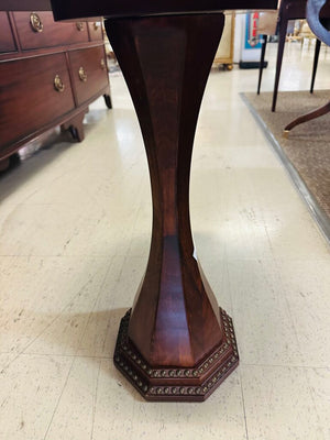 Round Mahogany Studded Side table 18x23