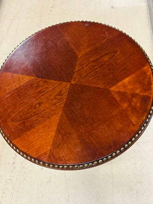 Round Mahogany Studded Side table 18x23