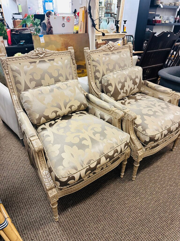 French Bergere Chairs Wood Frame