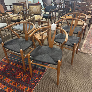 Set of Four Wooden Wishbone Chairs