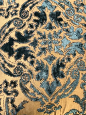 Decorative Textiles Copper Satin & Velvet Fringe Edge Pillow