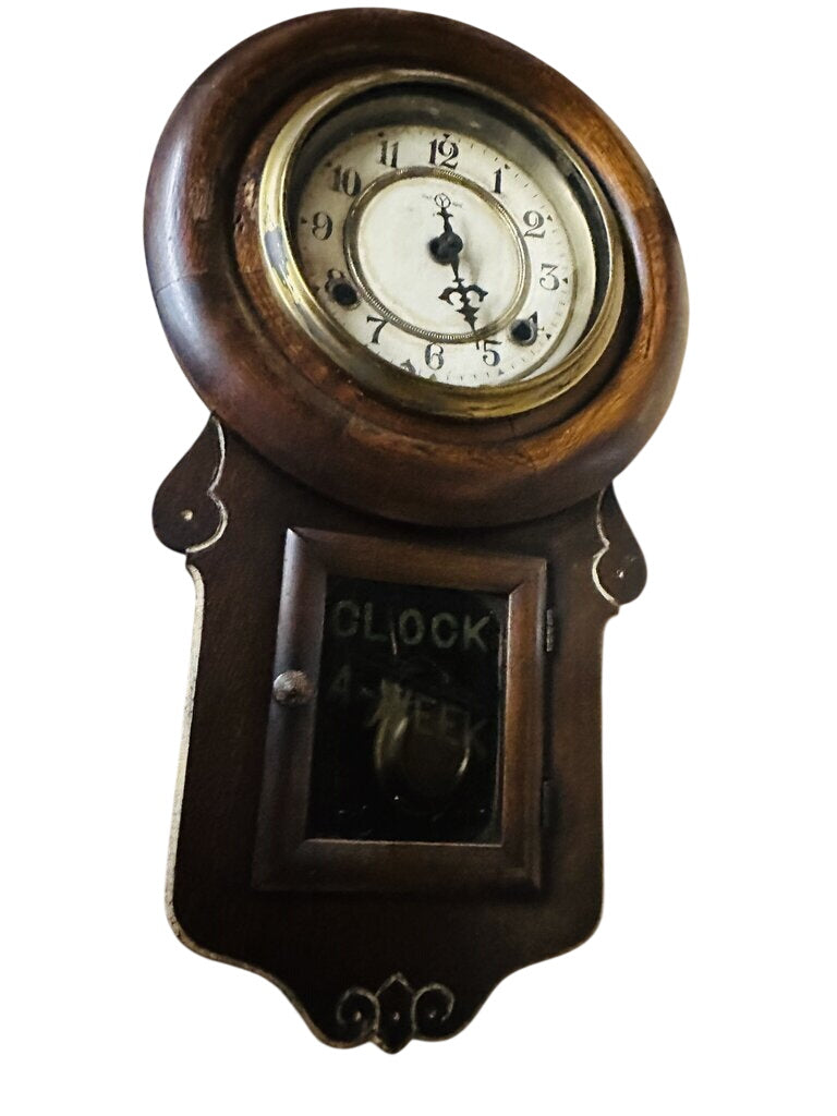 Vintage Rustic Weathered Wall Clock 18 Inch Height