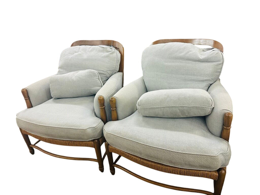 Belmar Upholstered Rush Seat Chairs (pair)