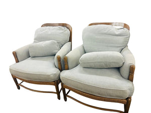 Belmar Upholstered Rush Seat Chairs (pair)