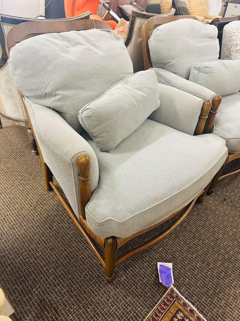 Belmar Upholstered Rush Seat Chairs (pair)