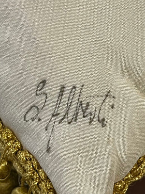 Antique Ribbon Lace & Angel Custom Pillow Signed S. Alberti