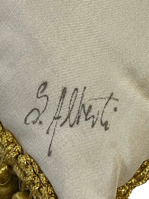 Antique Ribbon Lace & Angel Custom Pillow Signed S. Alberti