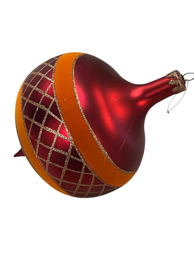 Red Orange Gold Oversized Christmas Ornament 17 Inch