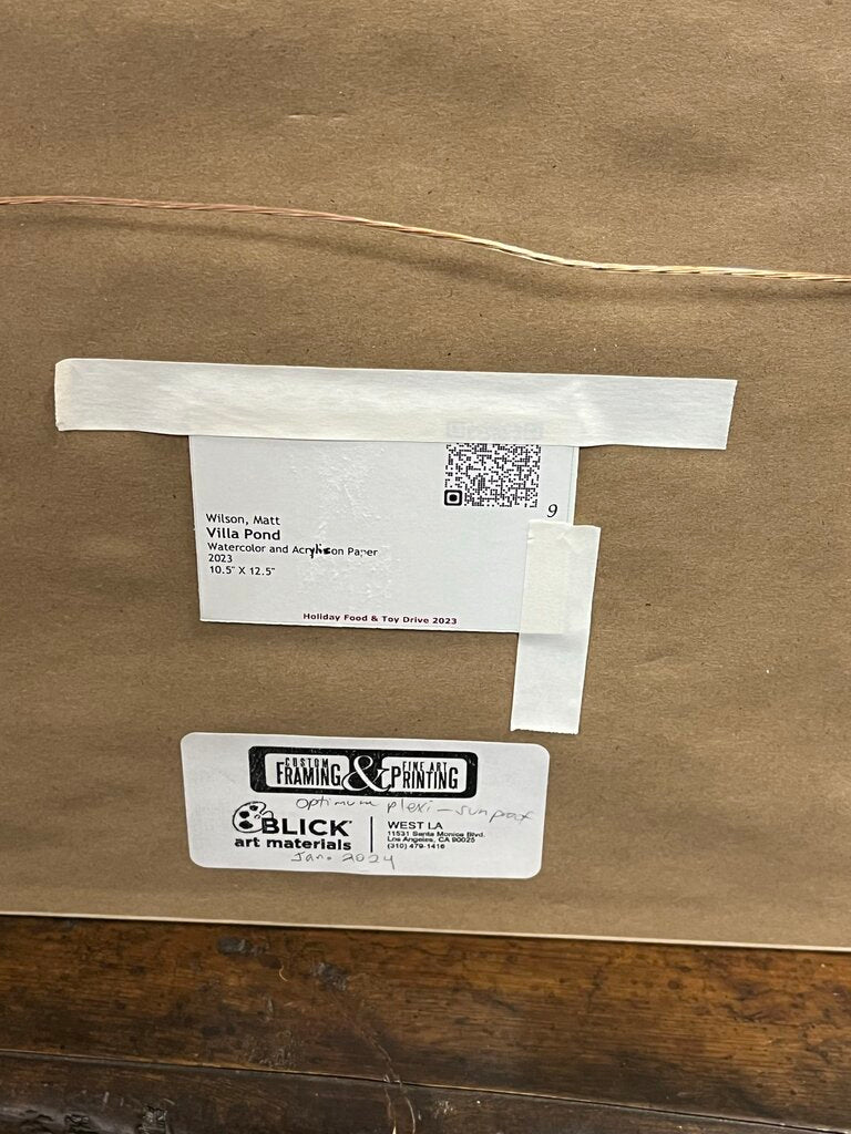 Matt Wilson Villa Pond Watercolor & Acrylic 2023 10.5x12.5