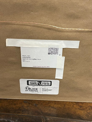 Matt Wilson Villa Pond Watercolor & Acrylic 2023 10.5x12.5