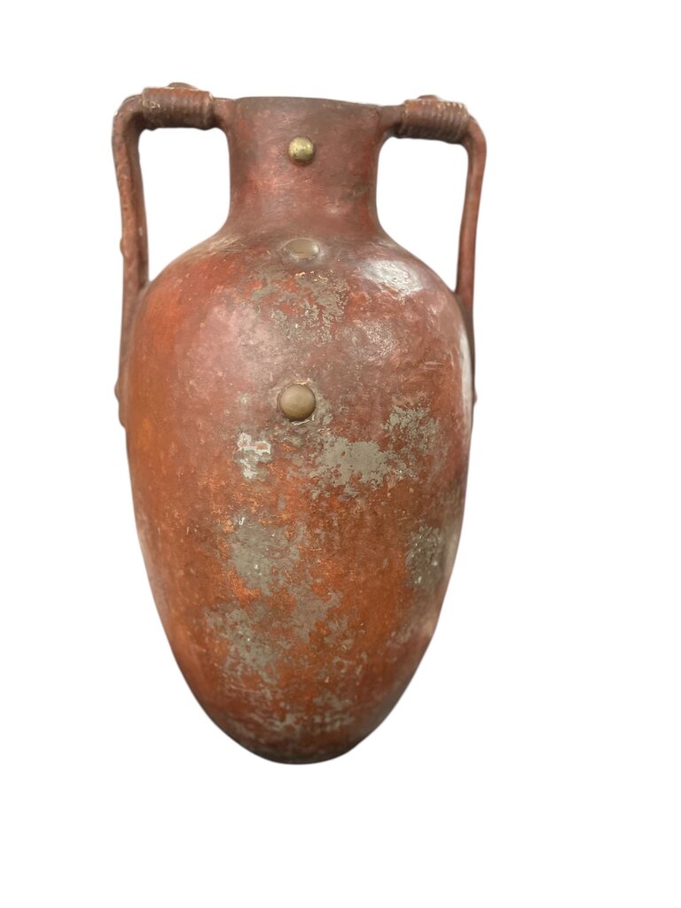Rustic Tall Brown Clay Urn 20 Inches Tall (Chipped Handle)