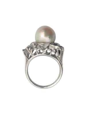Ring Pearl & Diamonds Mixed Metals (AG, AU, PD, RH)