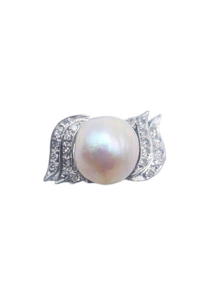Ring Pearl & Diamonds Mixed Metals (AG, AU, PD, RH)