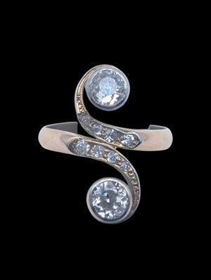 Ring 18k Yellow Gold "S" w/ Diamonds