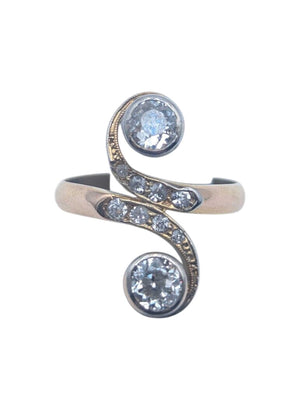 Ring 18k Yellow Gold w/ Diamonds "S"