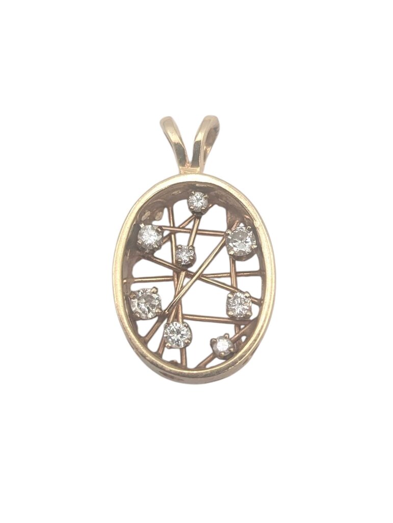 Pendant 14k Yellow Gold w/ Diamonds (Small Webbing)