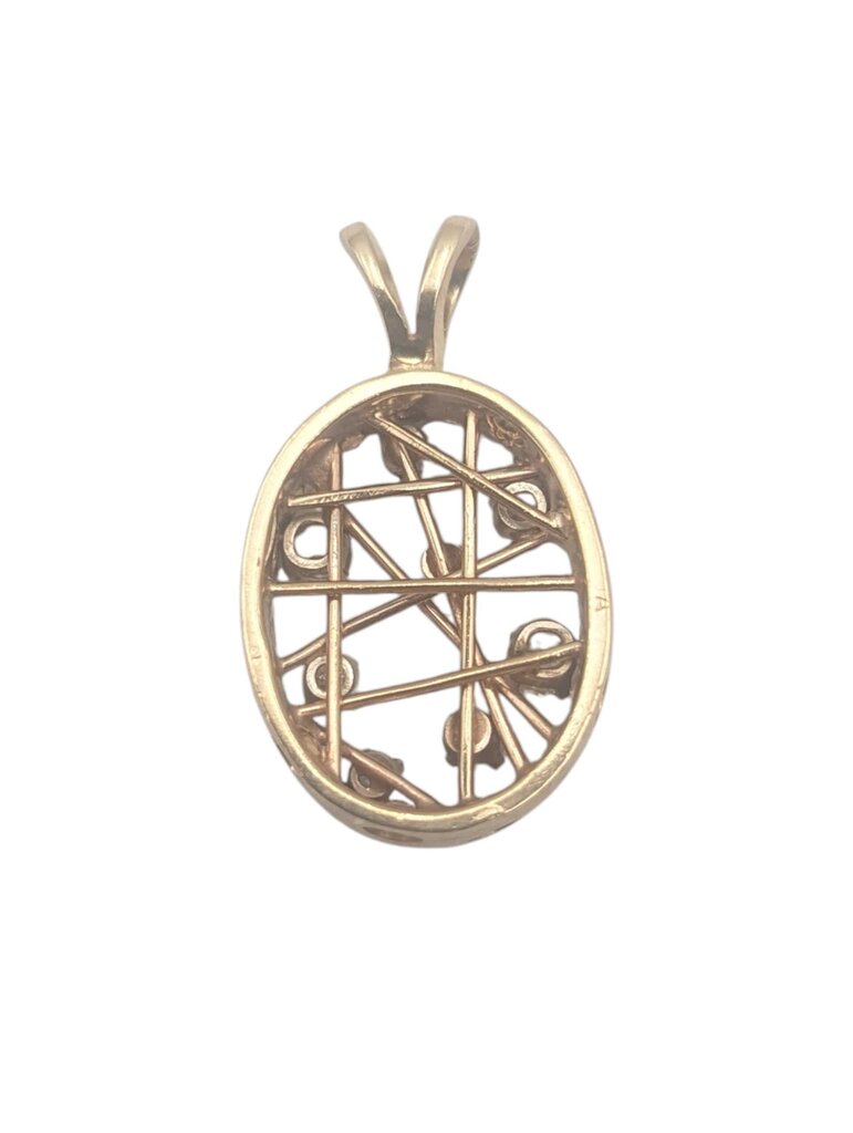 Pendant 14k Yellow Gold w/ Diamonds (Small Webbing)