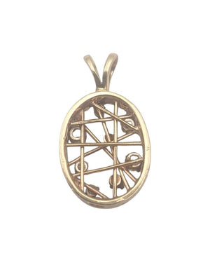 Pendant 14k Yellow Gold w/ Diamonds (Small Webbing)